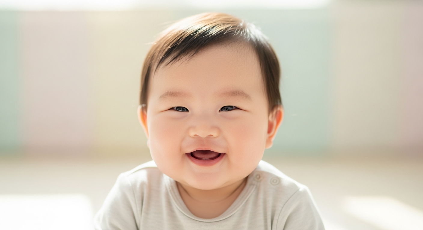 可爱的亚洲宝宝肖像