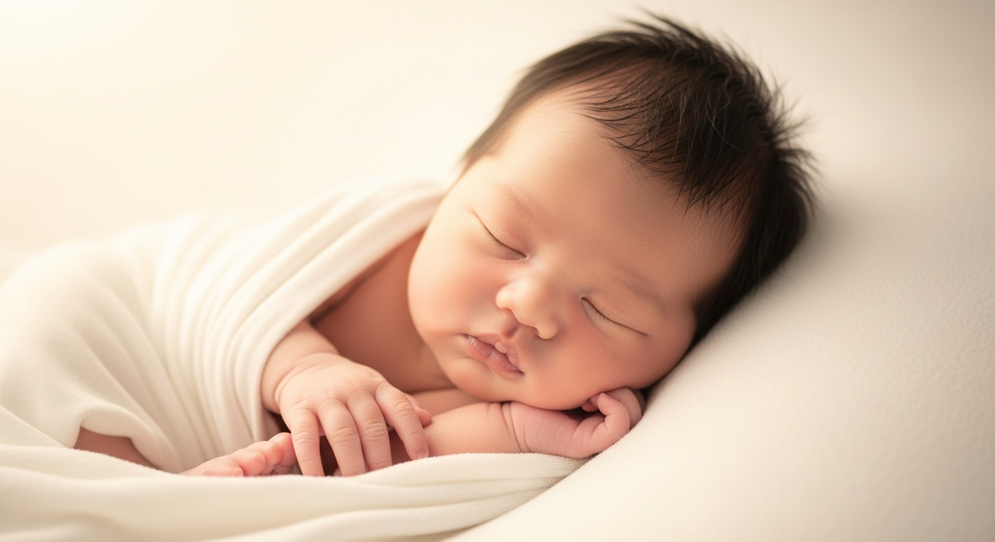 Peaceful sleeping newborn baby