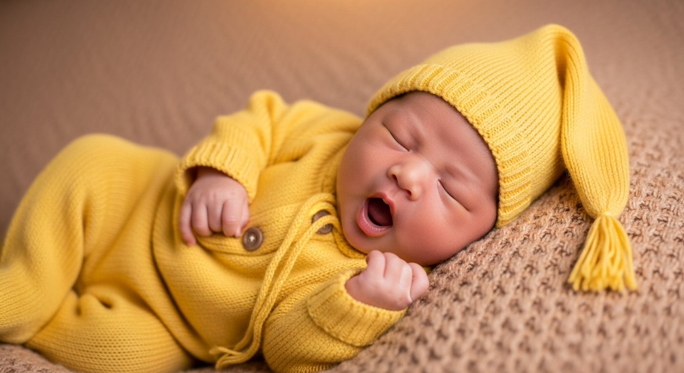 Newborn baby wrapped in soft blanket